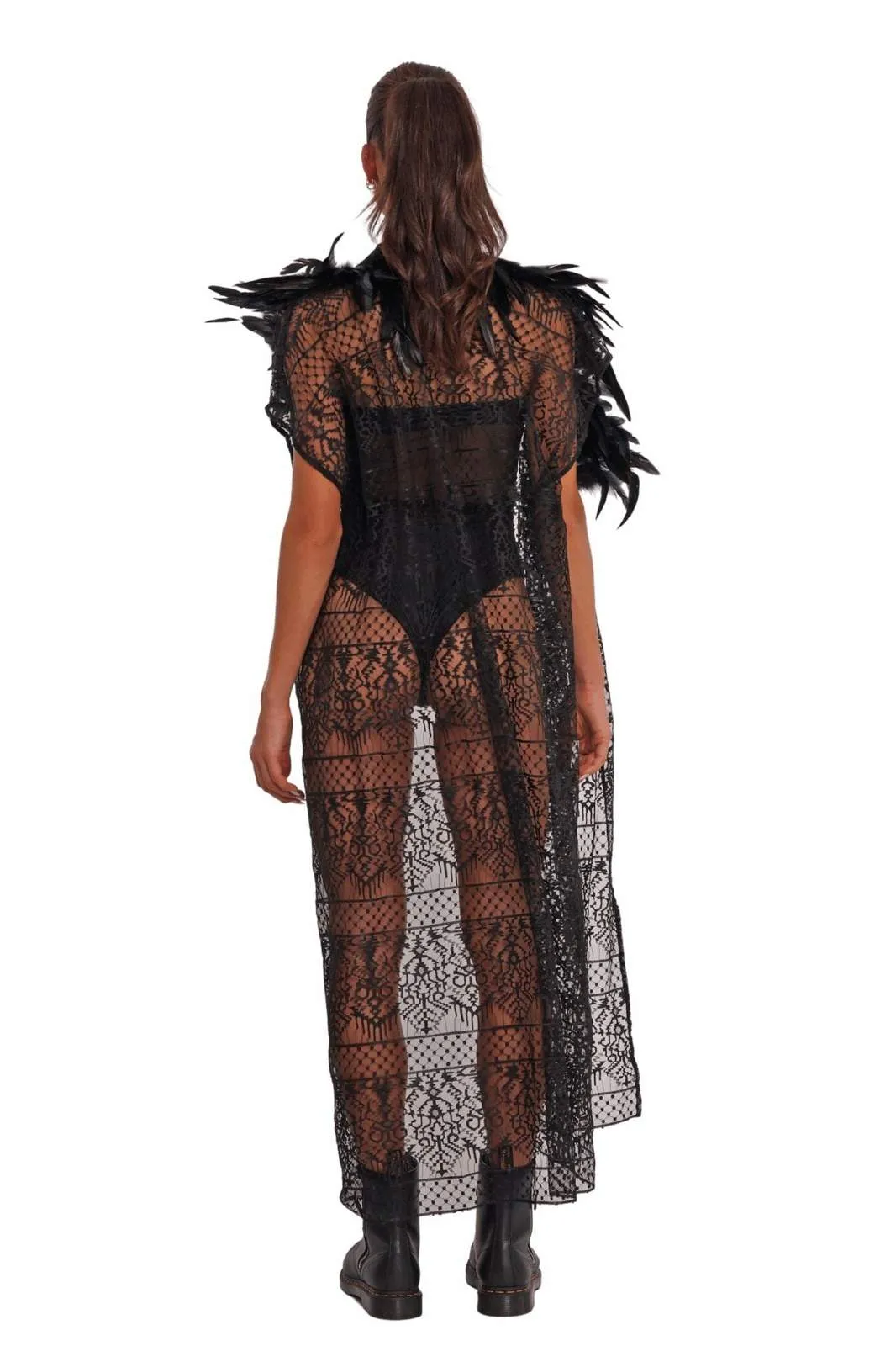 Forbidden Fruit Black Lace Kimono