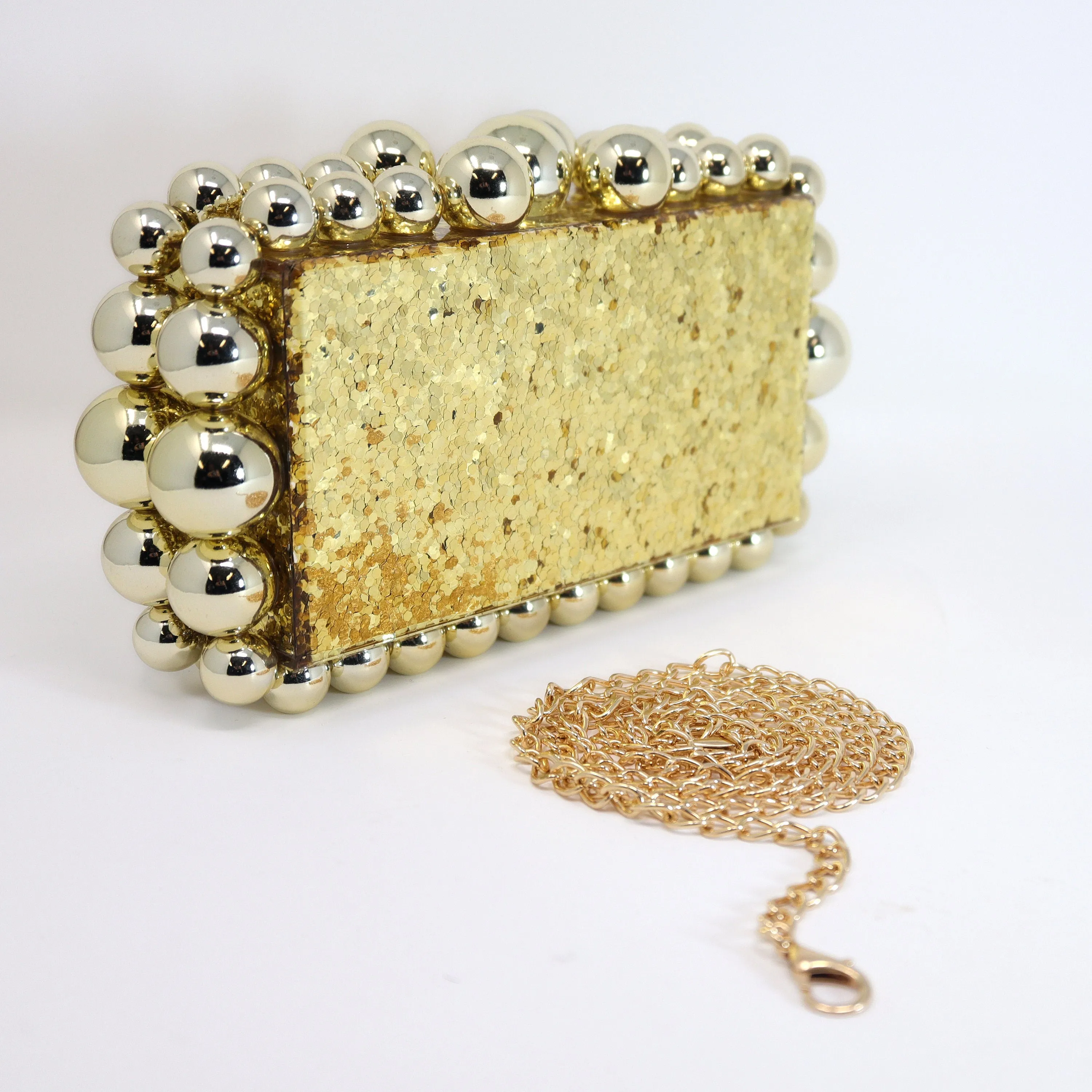 Gold Acrylic Bling Bubble Wedding Bag, Statement Bag, Evening Clutch, Wedding Clutch, Bridal Clutch, Bridal Cross body bag.