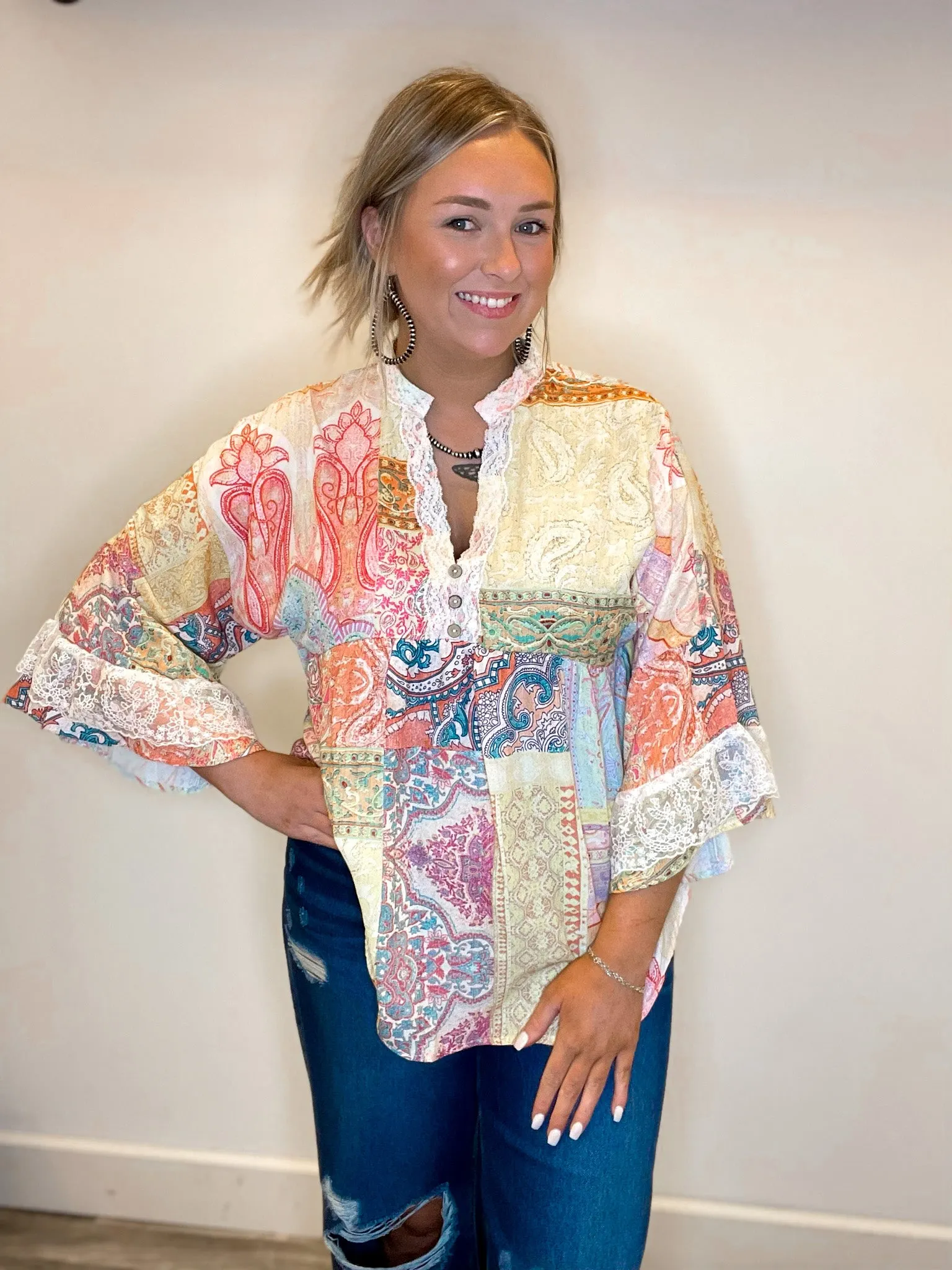 Gypsy Flow Pastel Print Top