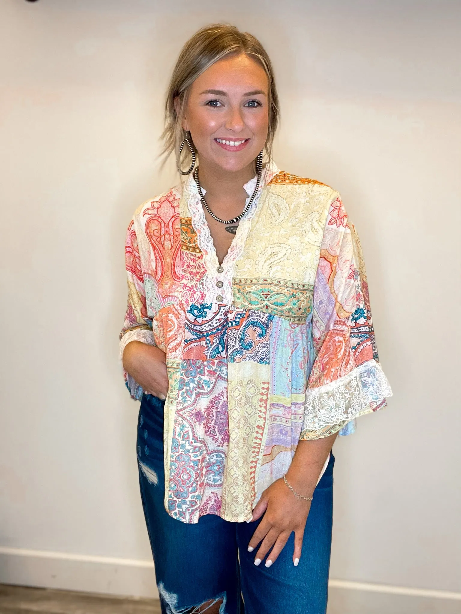 Gypsy Flow Pastel Print Top