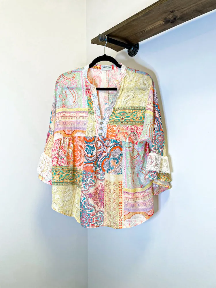 Gypsy Flow Pastel Print Top