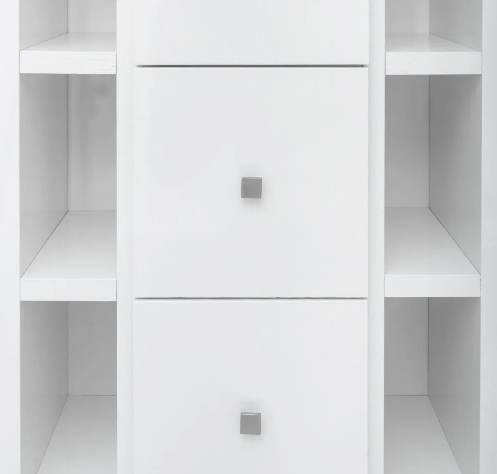 Hollywood Regency White Lacquered Cabinet