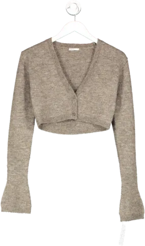 House of CB Brown Wool Blend Crop Cardigan UK M