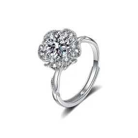 Hydrangea Flower Moissanite Diamond Ring