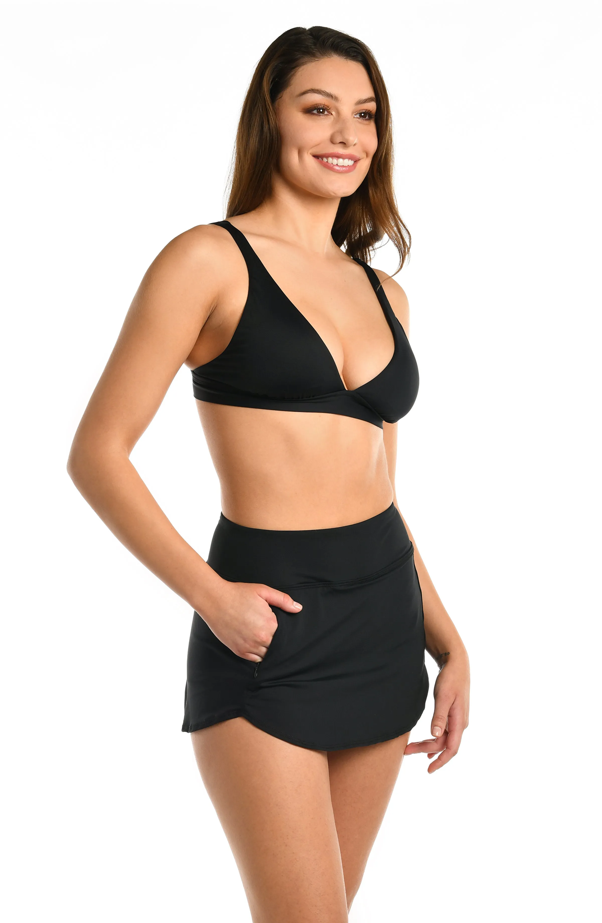 Island Goddess Skort Bottom - Black