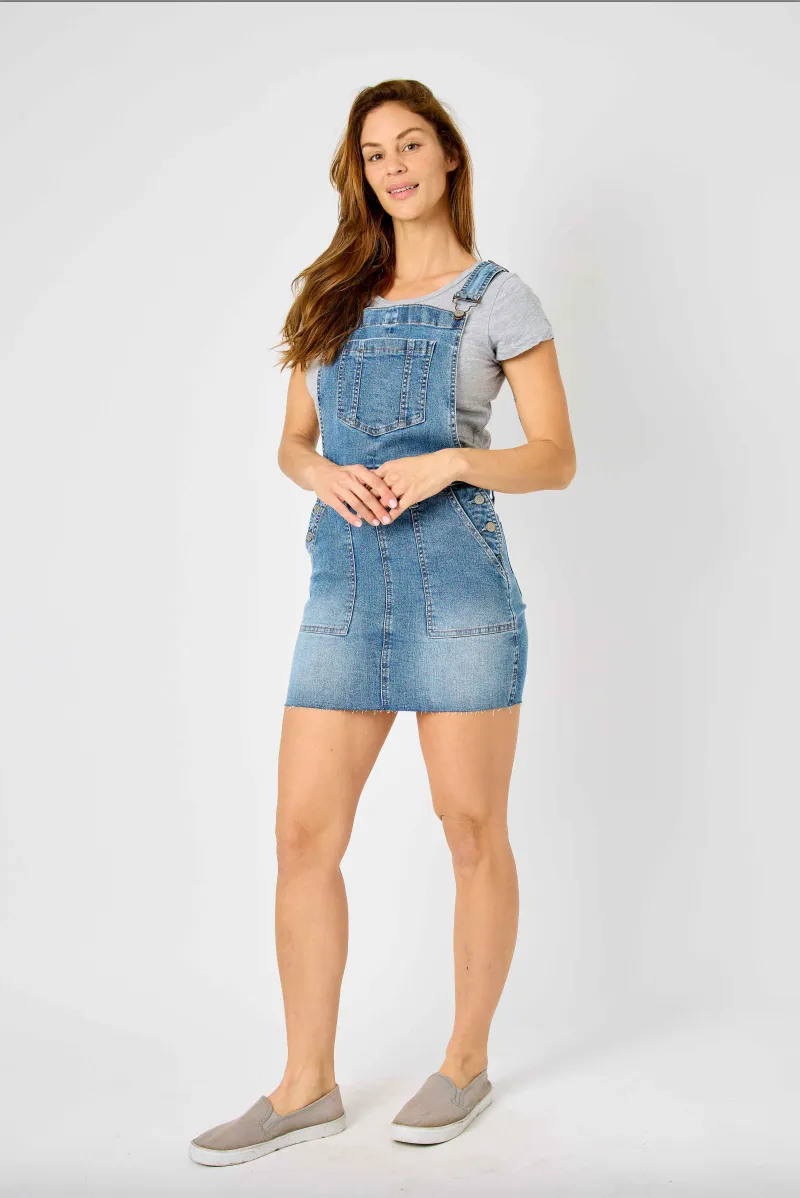 Judy Blue Raw Hem Overall Skirt