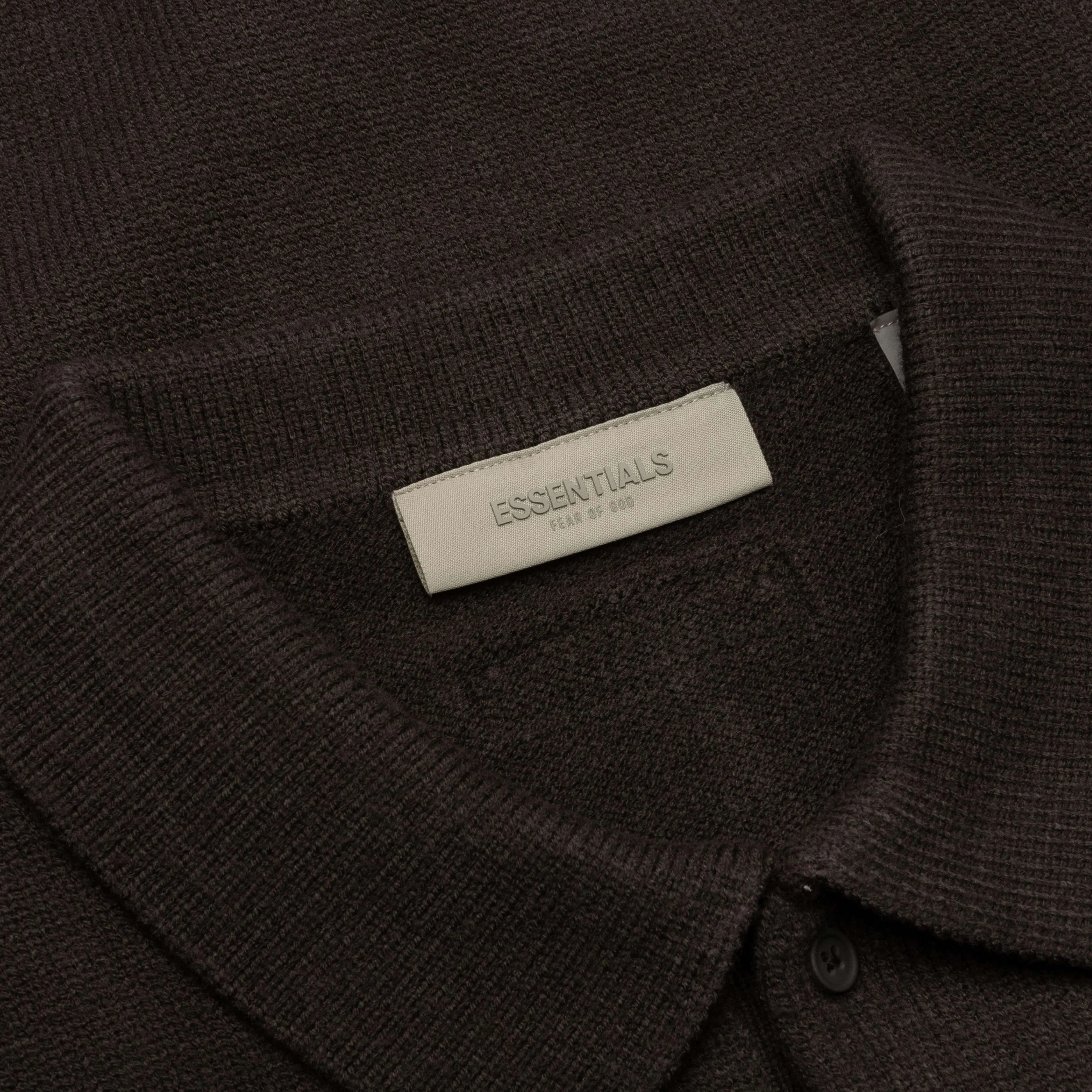 Knit L/S Polo - Off Black