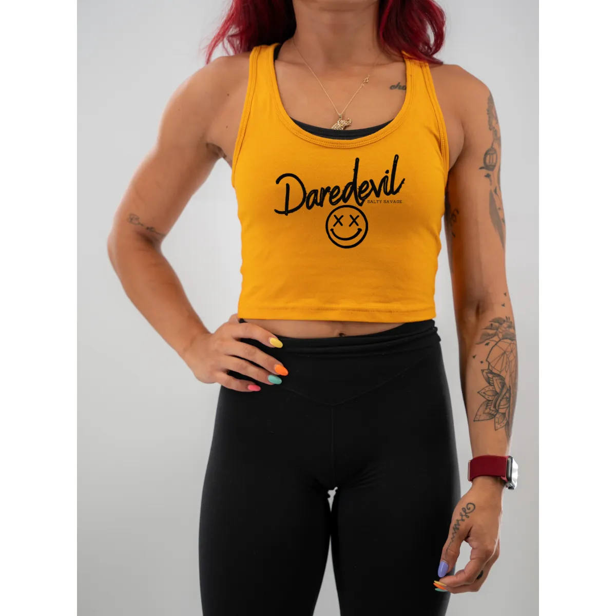 Ladies "Daredevil" Racerback Crop Tank