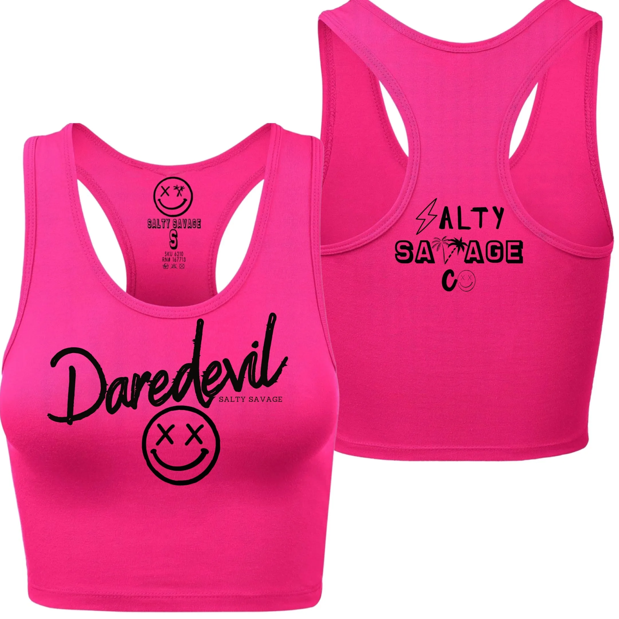 Ladies "Daredevil" Racerback Crop Tank