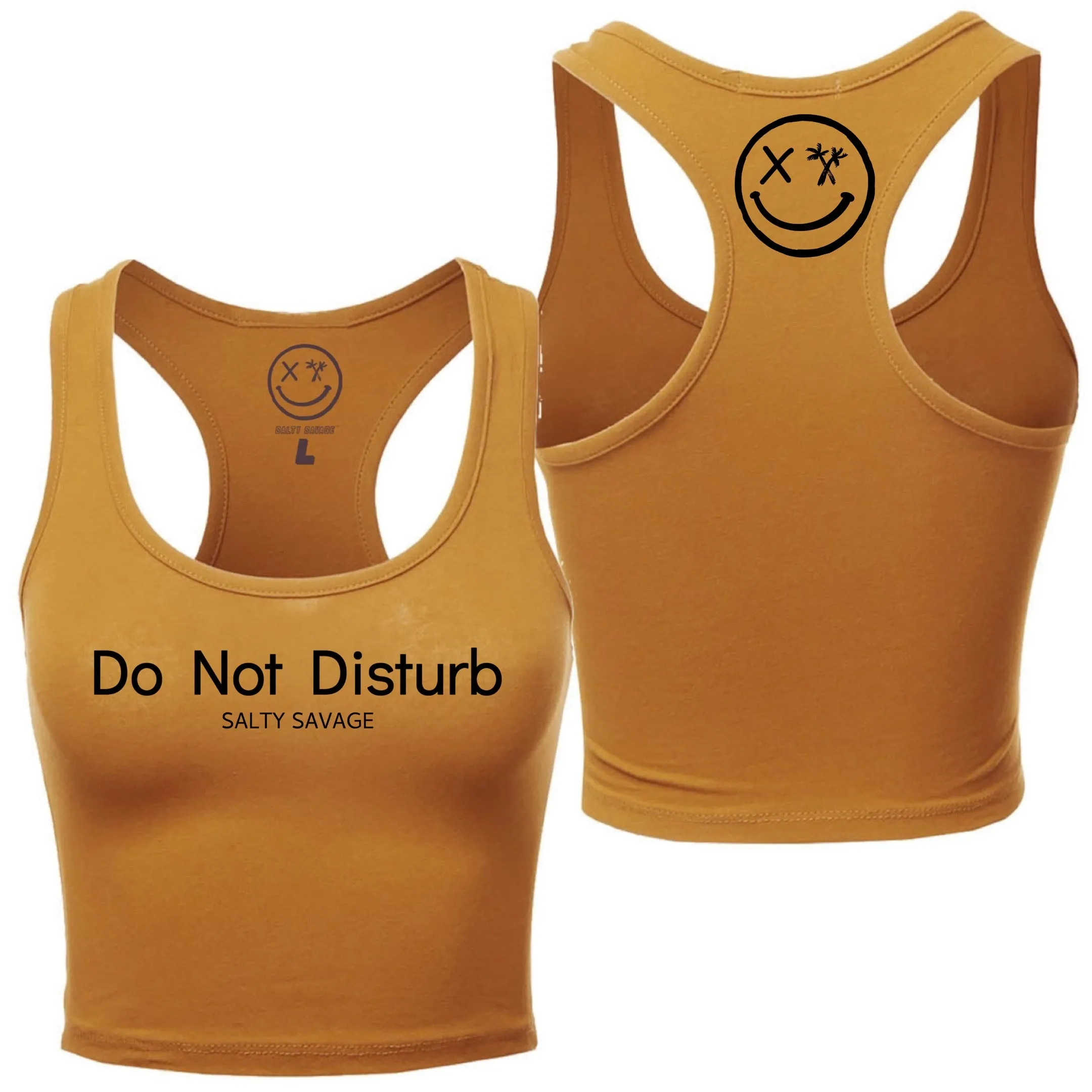 Ladies "Do Not Disturb" Racerback Crop Tank