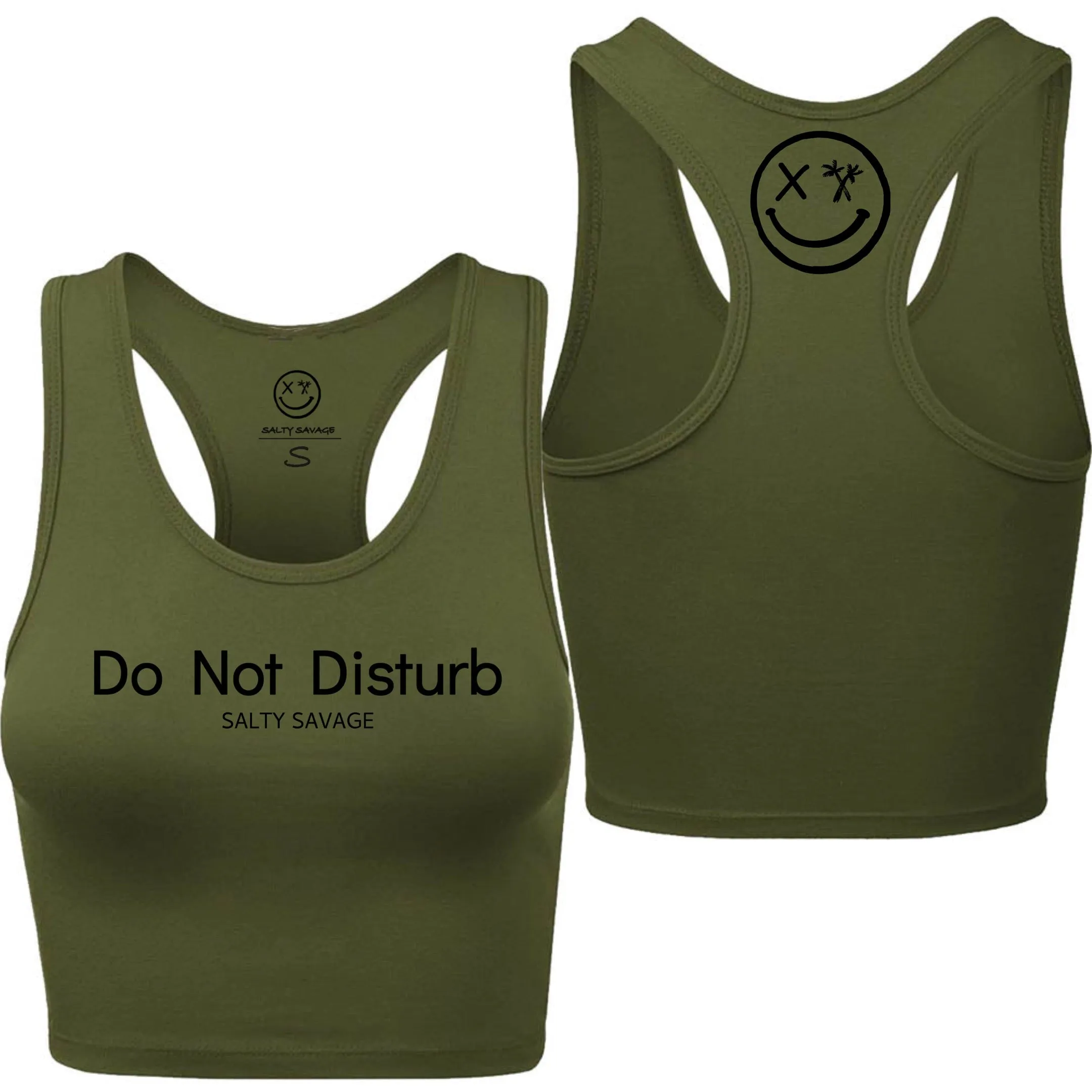 Ladies "Do Not Disturb" Racerback Crop Tank