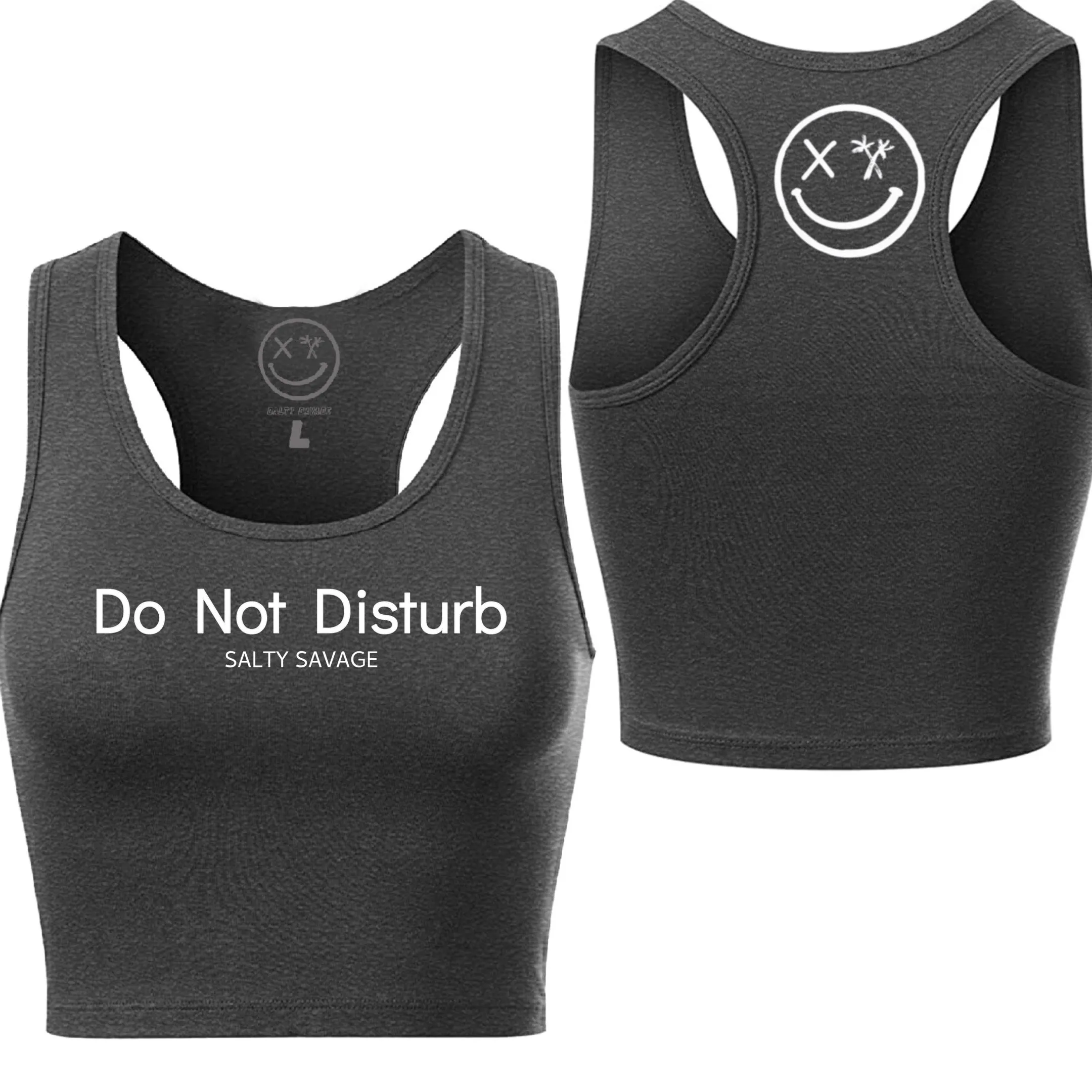 Ladies "Do Not Disturb" Racerback Crop Tank