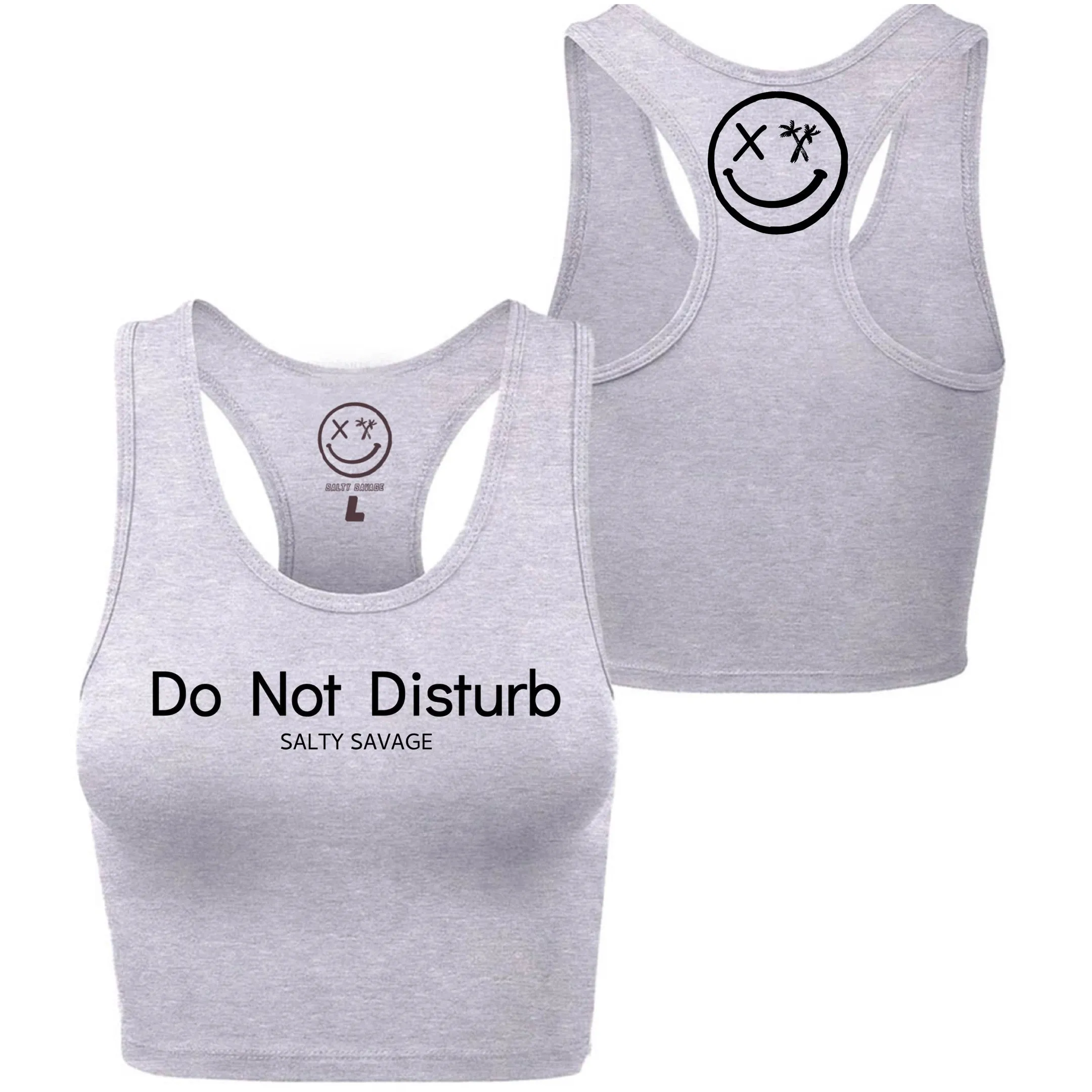 Ladies "Do Not Disturb" Racerback Crop Tank