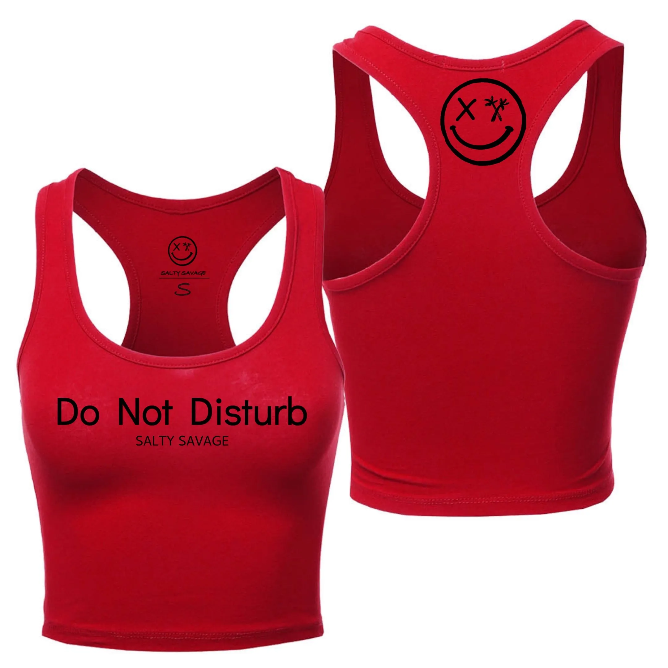 Ladies "Do Not Disturb" Racerback Crop Tank