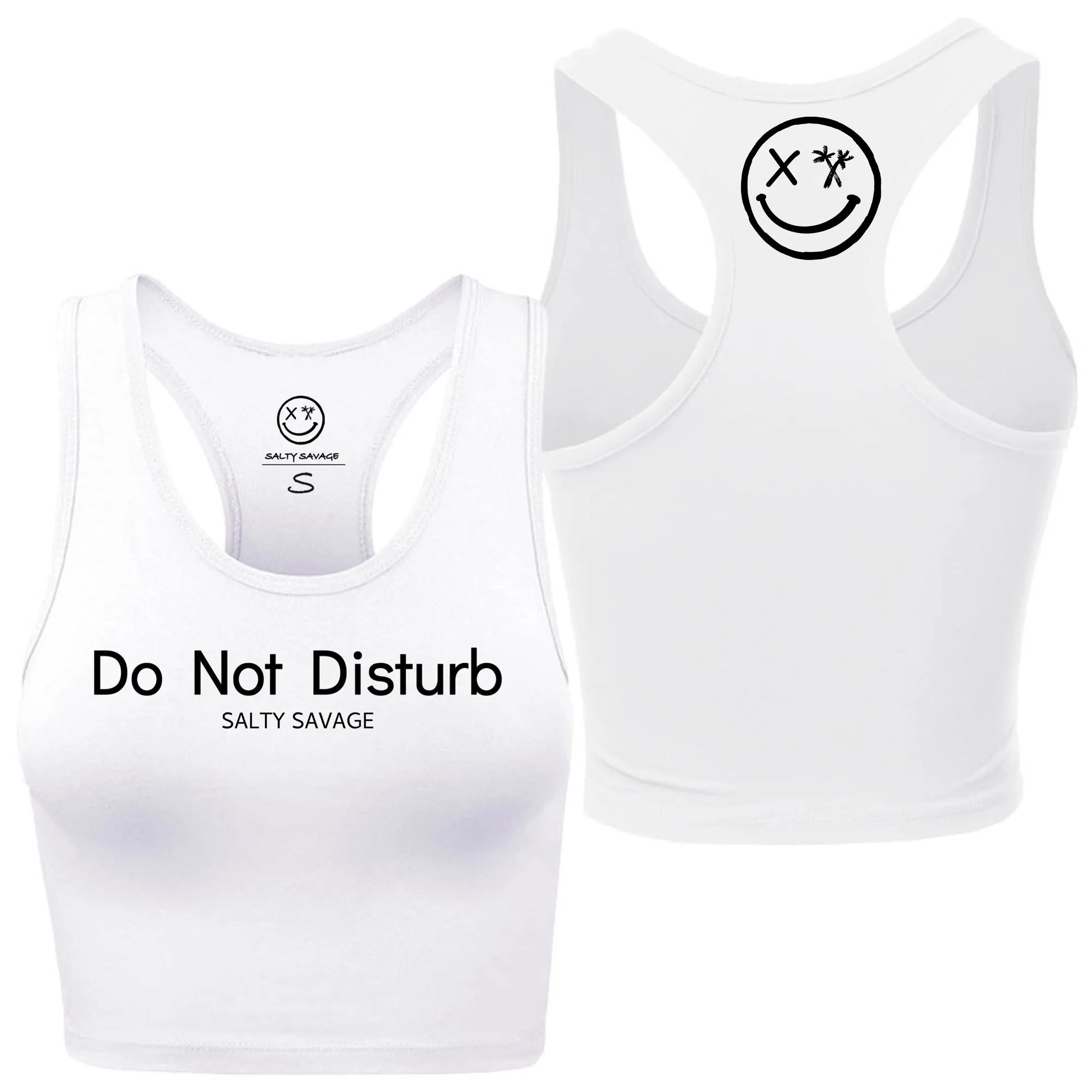 Ladies "Do Not Disturb" Racerback Crop Tank