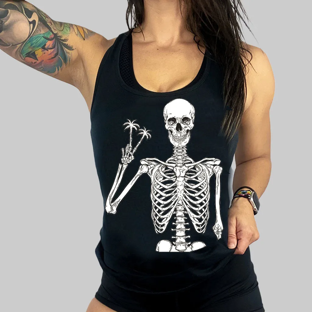 Ladies "Peace Skeleton" Racerback Tank