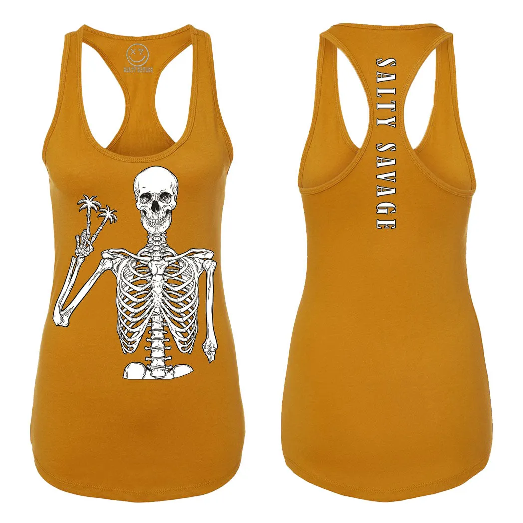 Ladies "Peace Skeleton" Racerback Tank