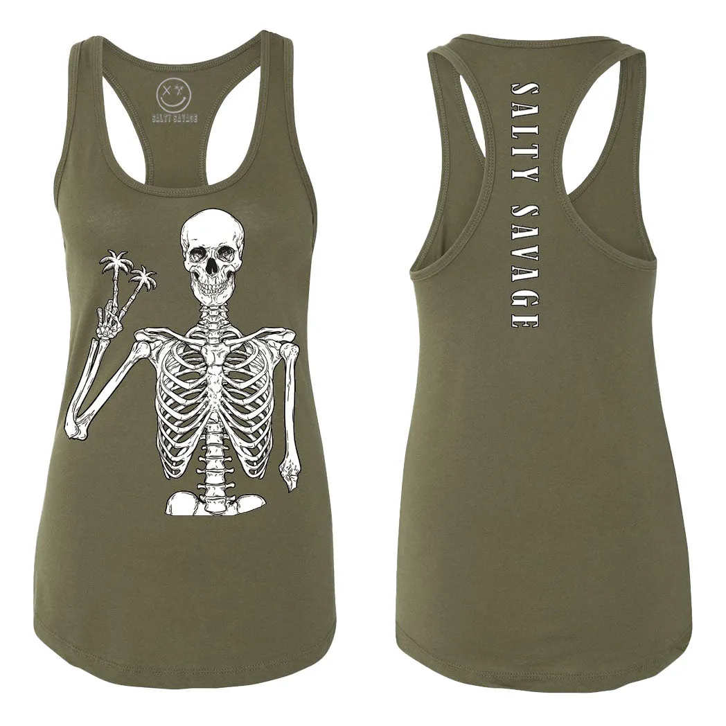 Ladies "Peace Skeleton" Racerback Tank