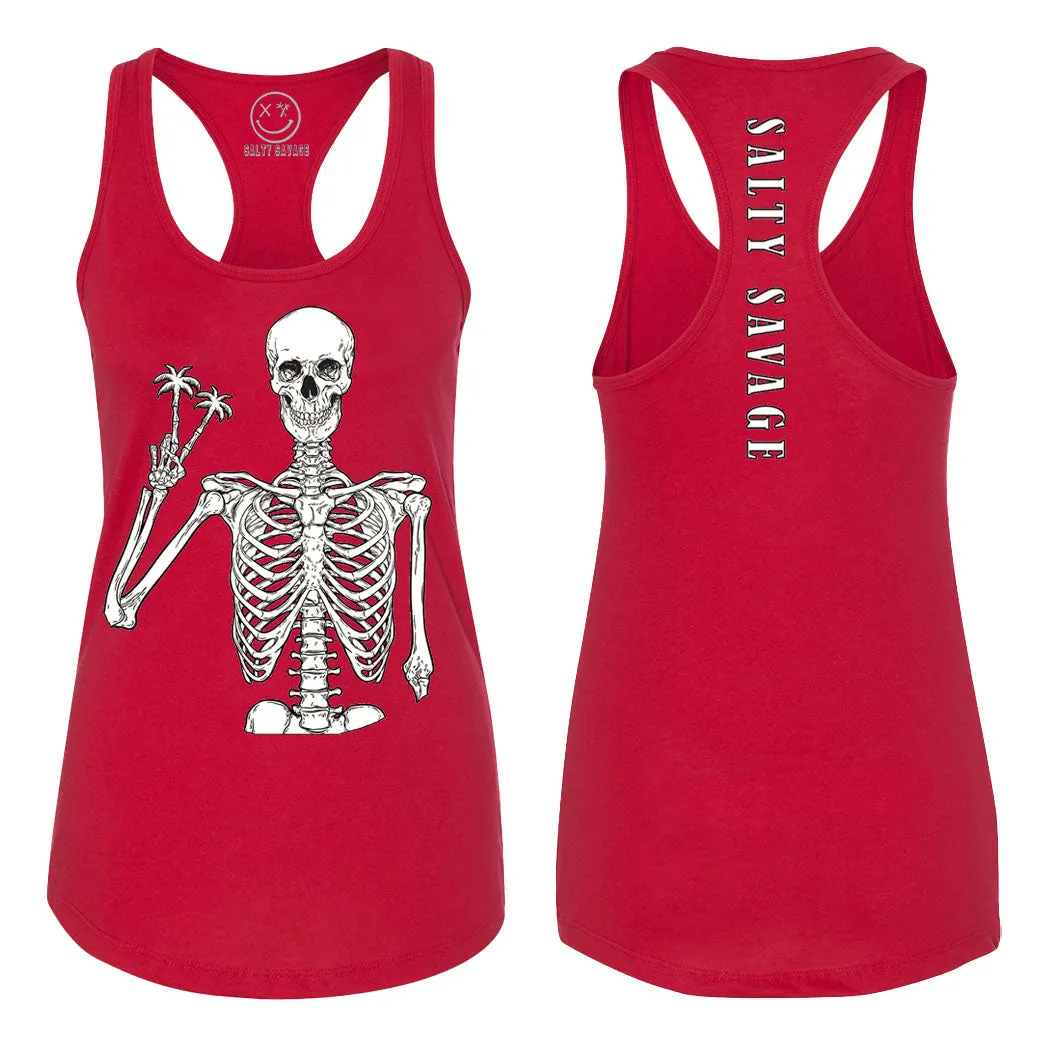 Ladies "Peace Skeleton" Racerback Tank