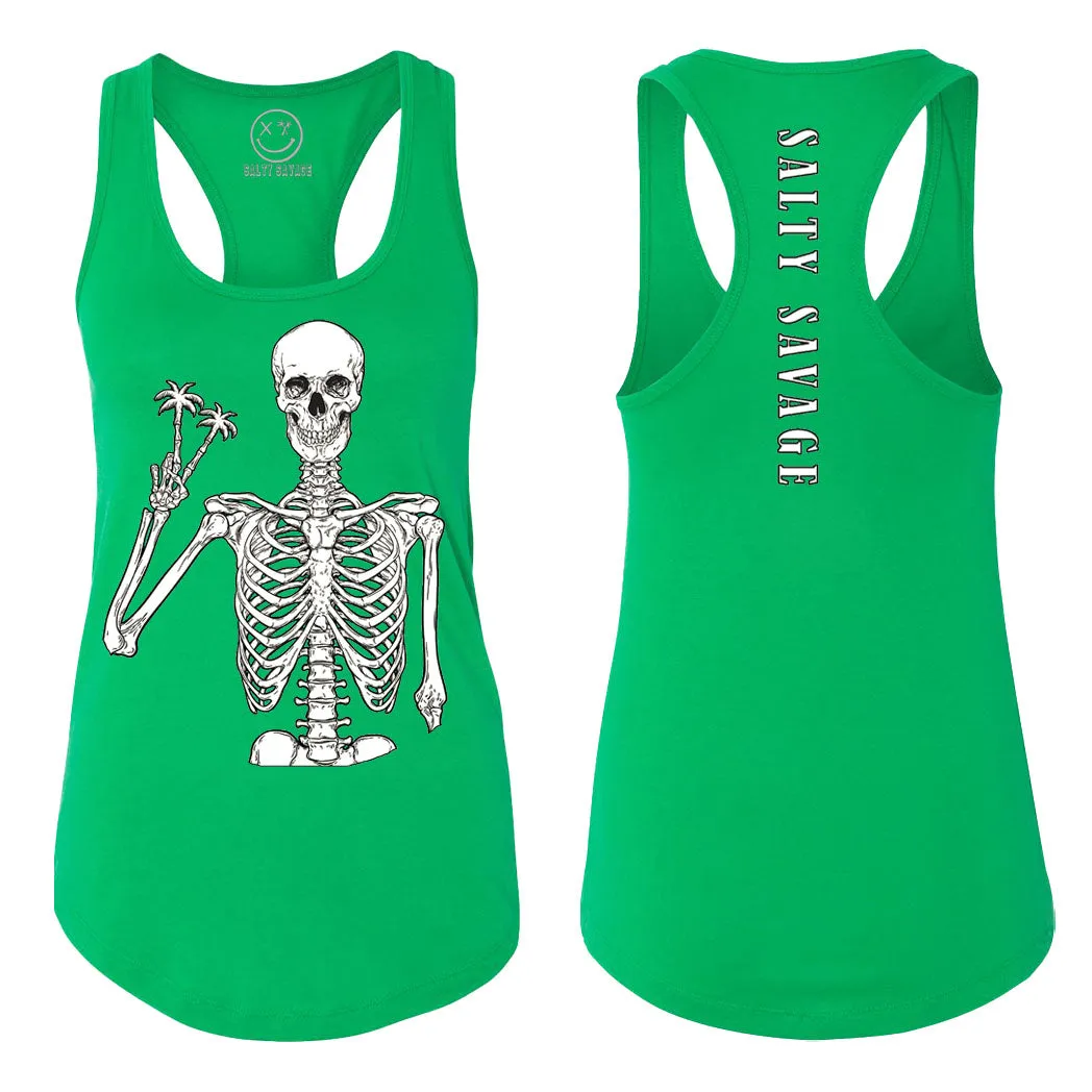 Ladies "Peace Skeleton" Racerback Tank