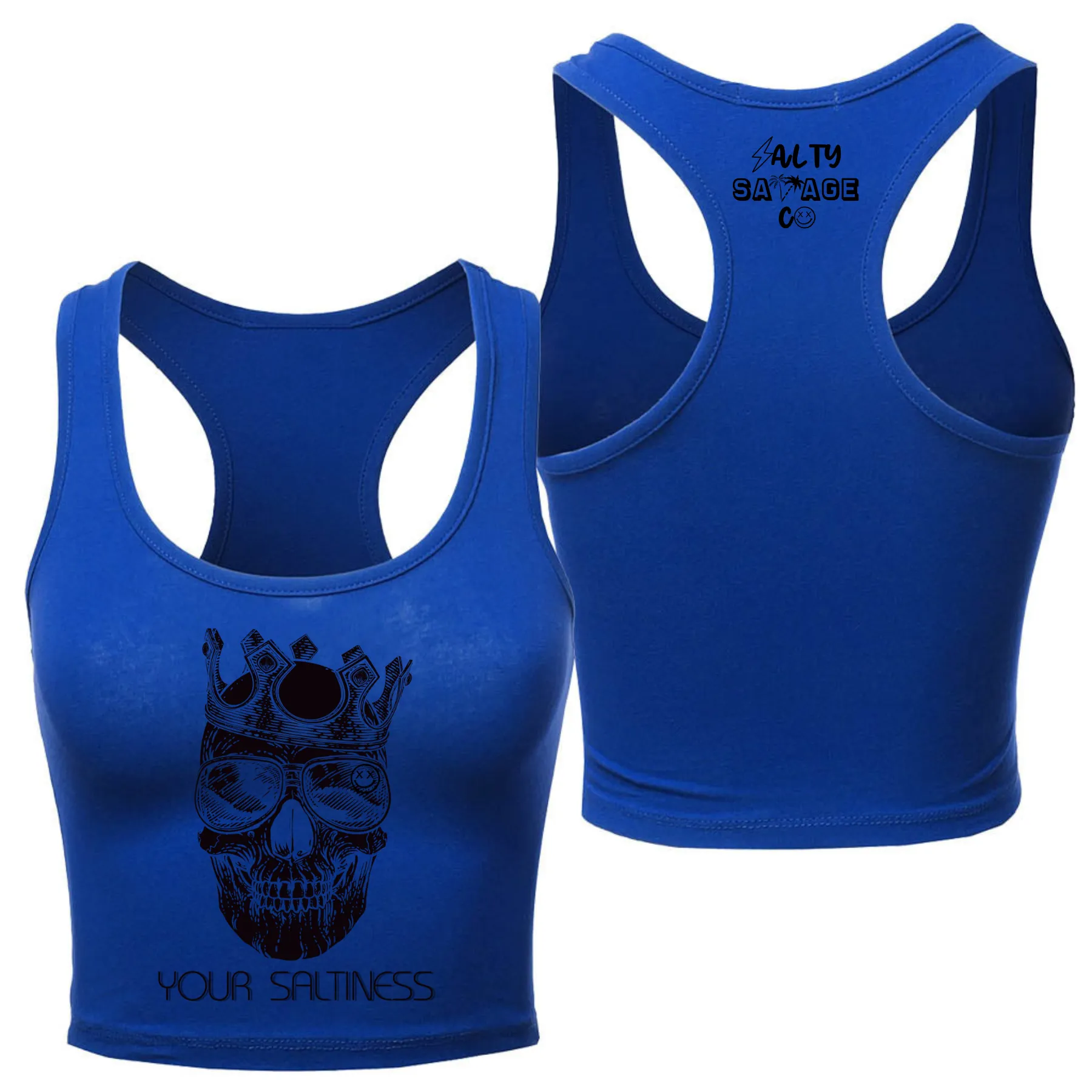 Ladies "YOUR SALTINESS" Racerback Crop Tank