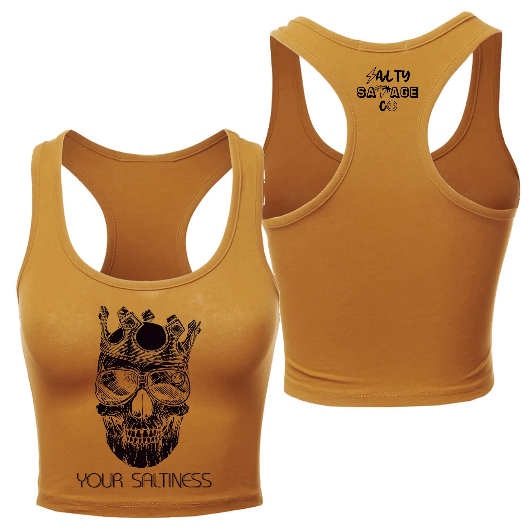 Ladies "YOUR SALTINESS" Racerback Crop Tank