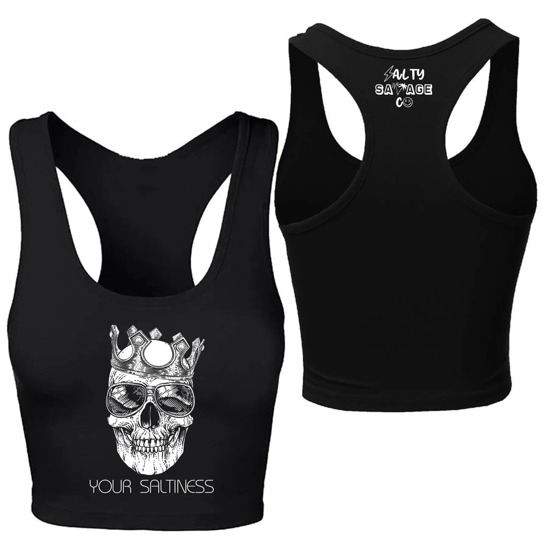 Ladies "YOUR SALTINESS" Racerback Crop Tank