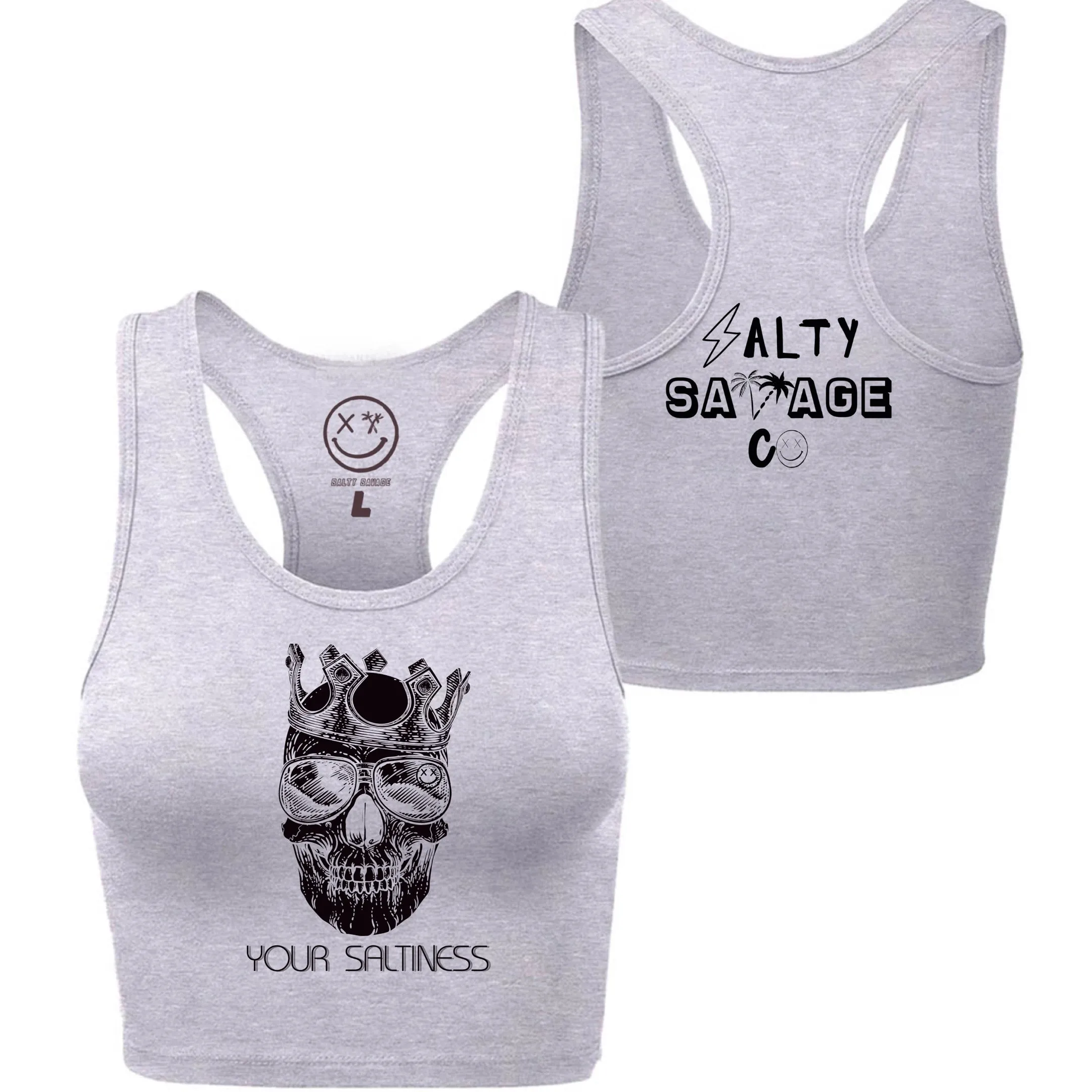 Ladies "YOUR SALTINESS" Racerback Crop Tank