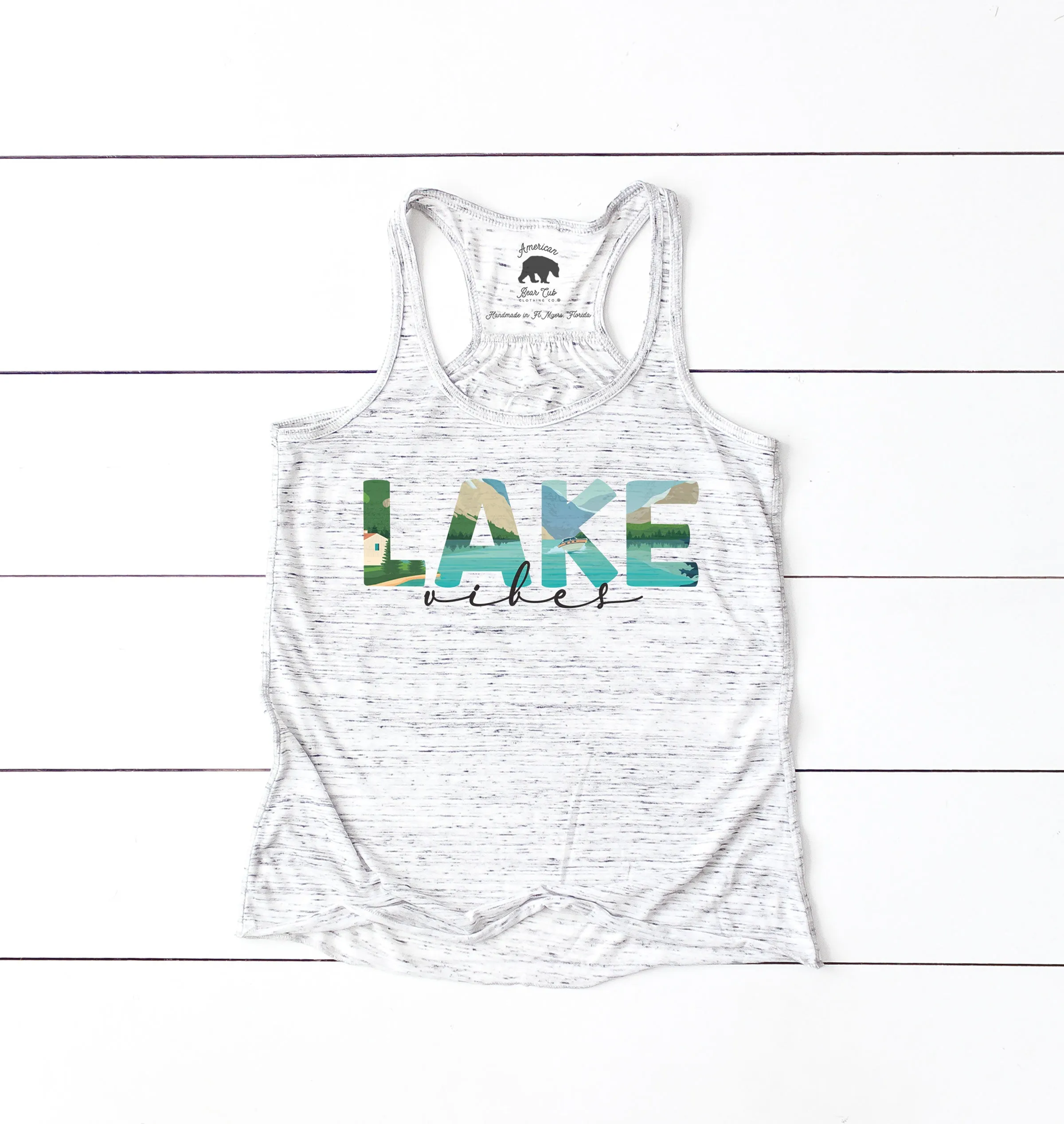 Lake Vibes flowy racerback tank top