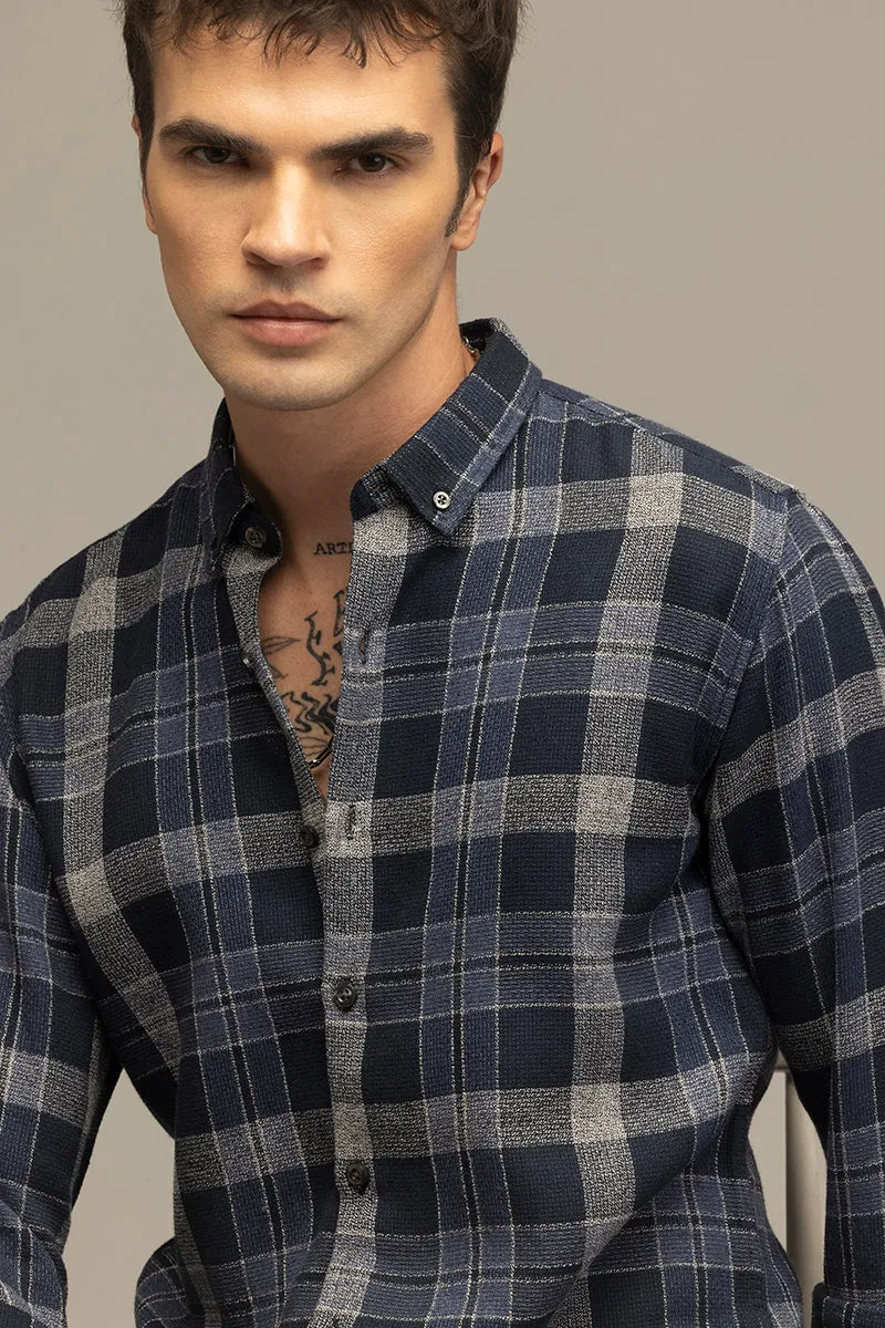 Lane Grid Navy Checks Shirt