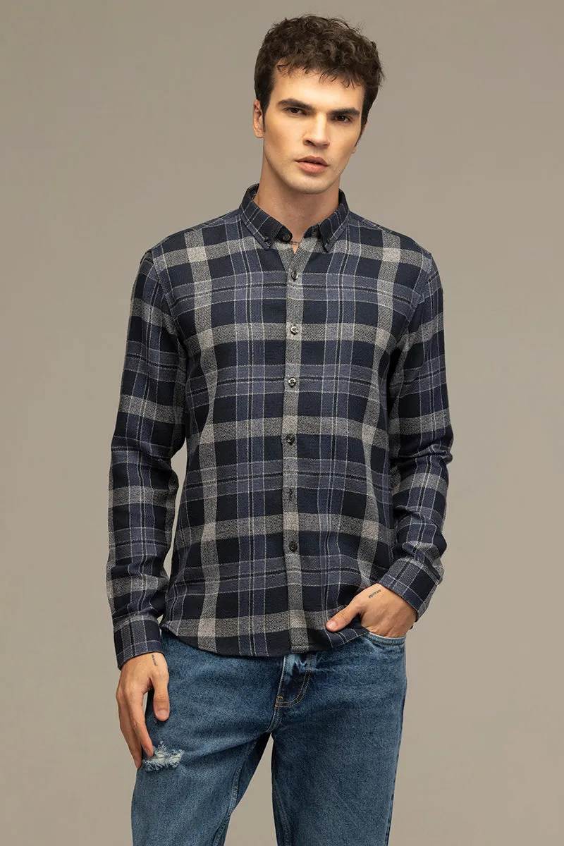 Lane Grid Navy Checks Shirt