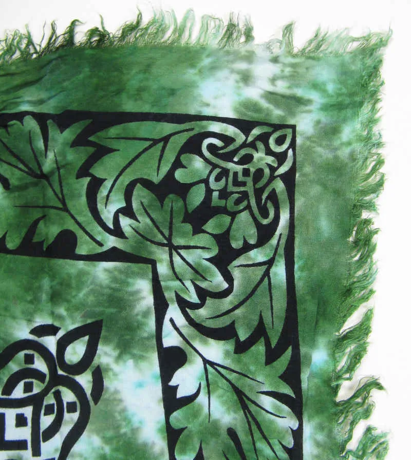 Large Tie-Dyed Green Man Altar Cloth