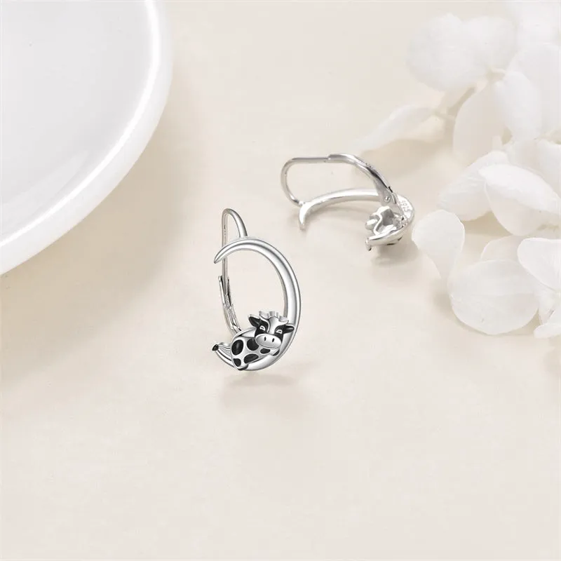 Leverback Earring for Women Sterling Silver Dangle Drop Hoop Earrings for Women Teens Birthday Anniversary