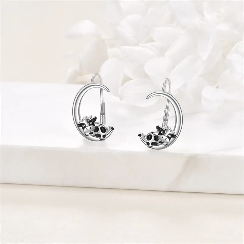 Leverback Earring for Women Sterling Silver Dangle Drop Hoop Earrings for Women Teens Birthday Anniversary