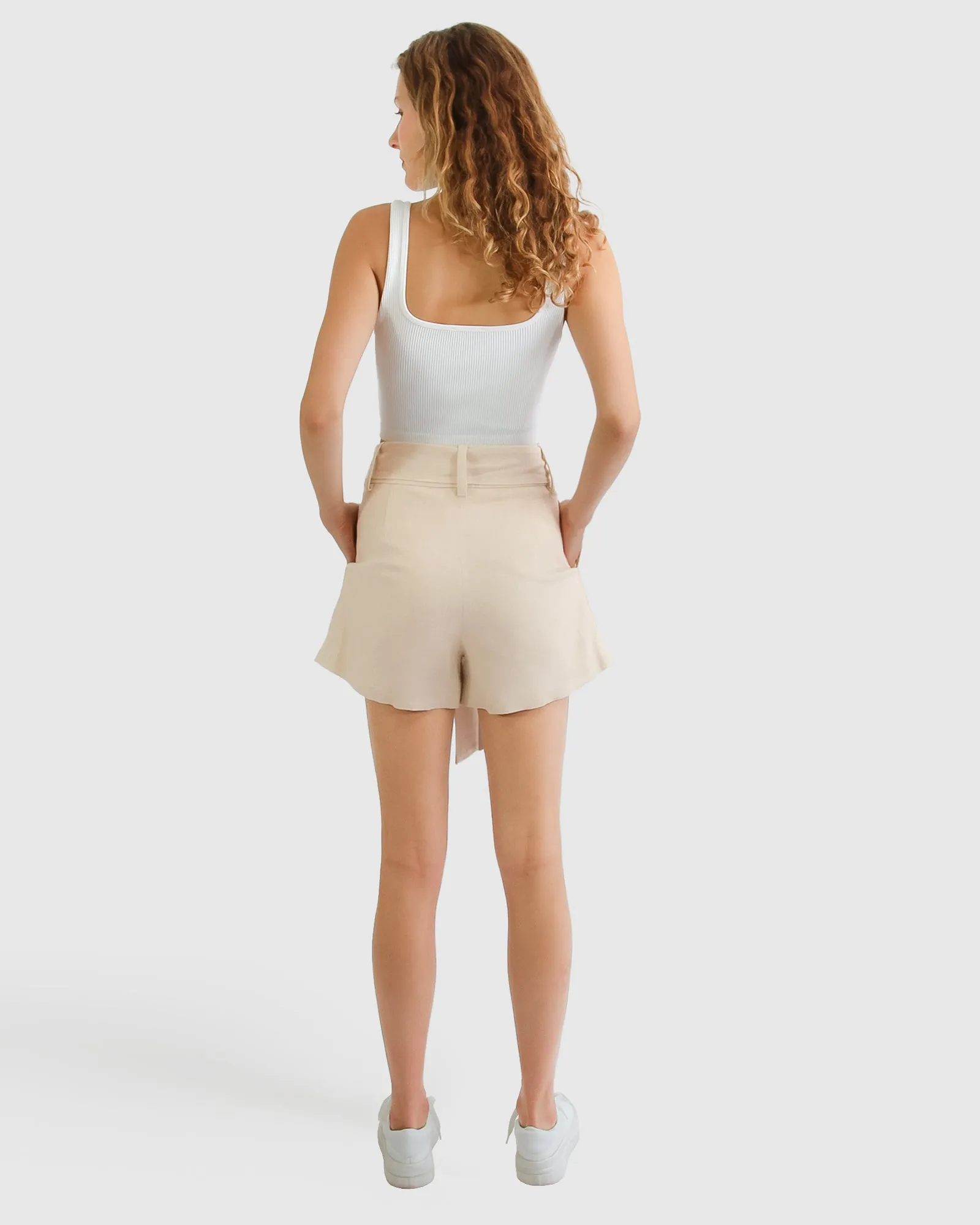 Limitless Belted Shorts - Natural