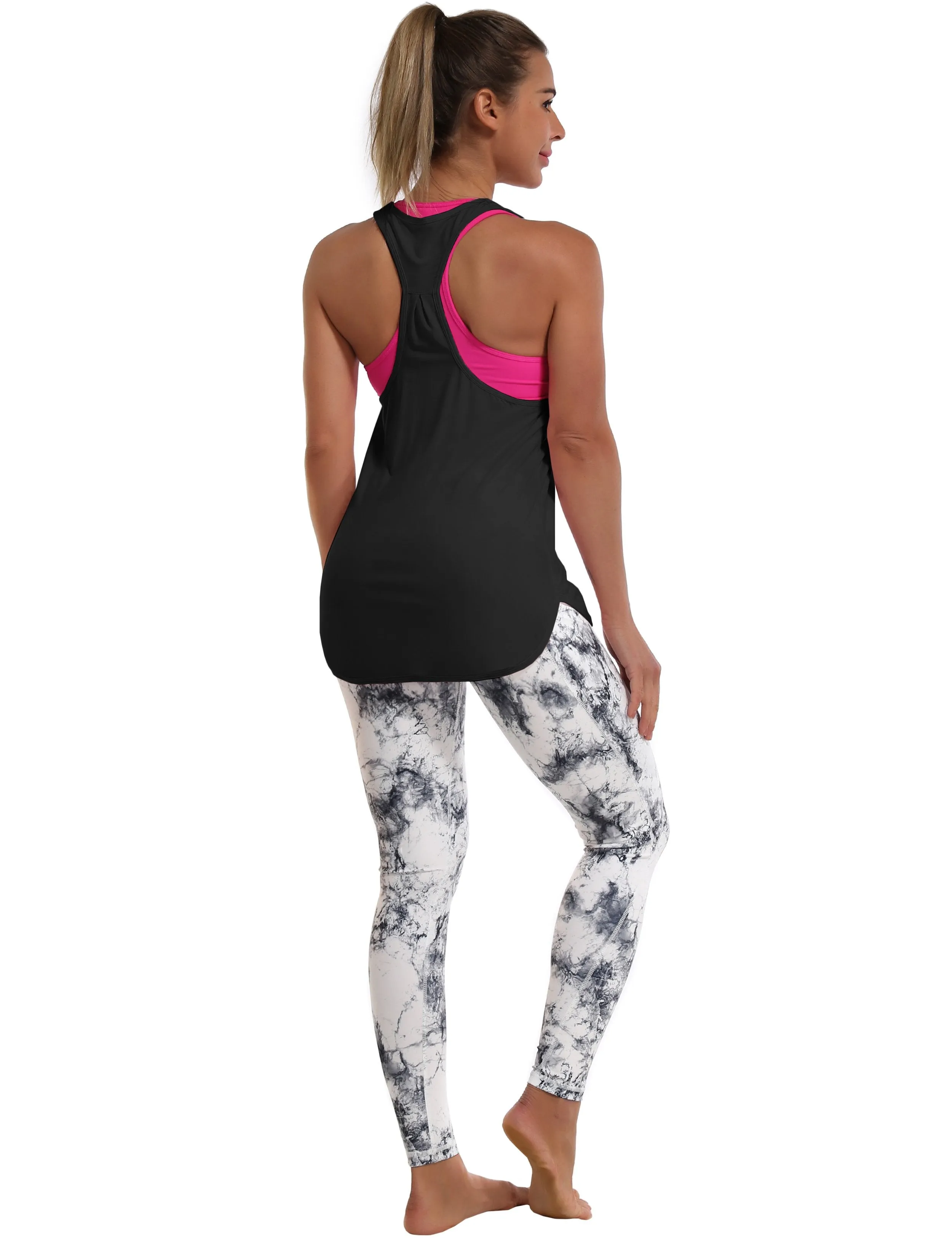 Loose Fit Racerback Tank Top black ins