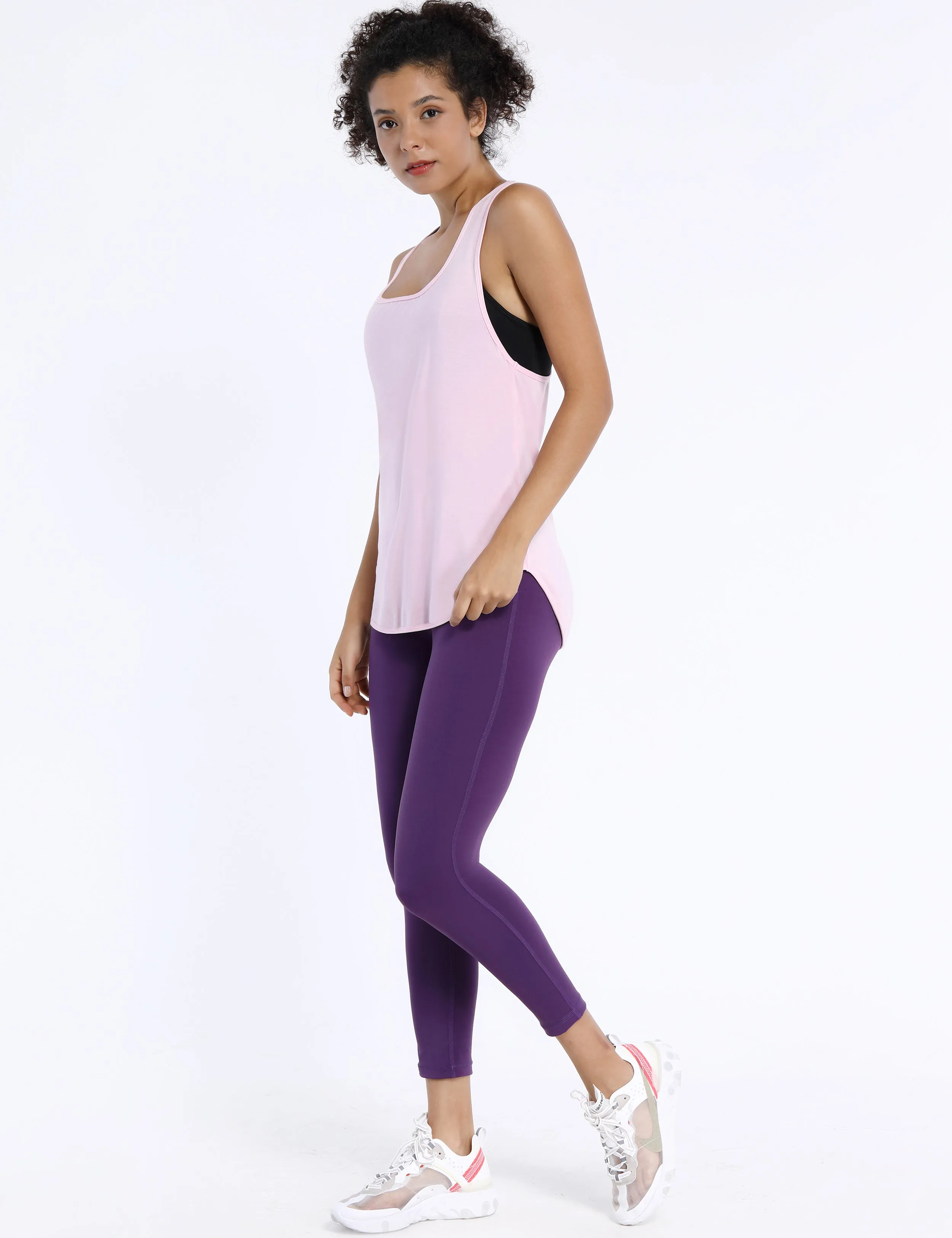 Loose Fit Racerback Tank Top lightpink