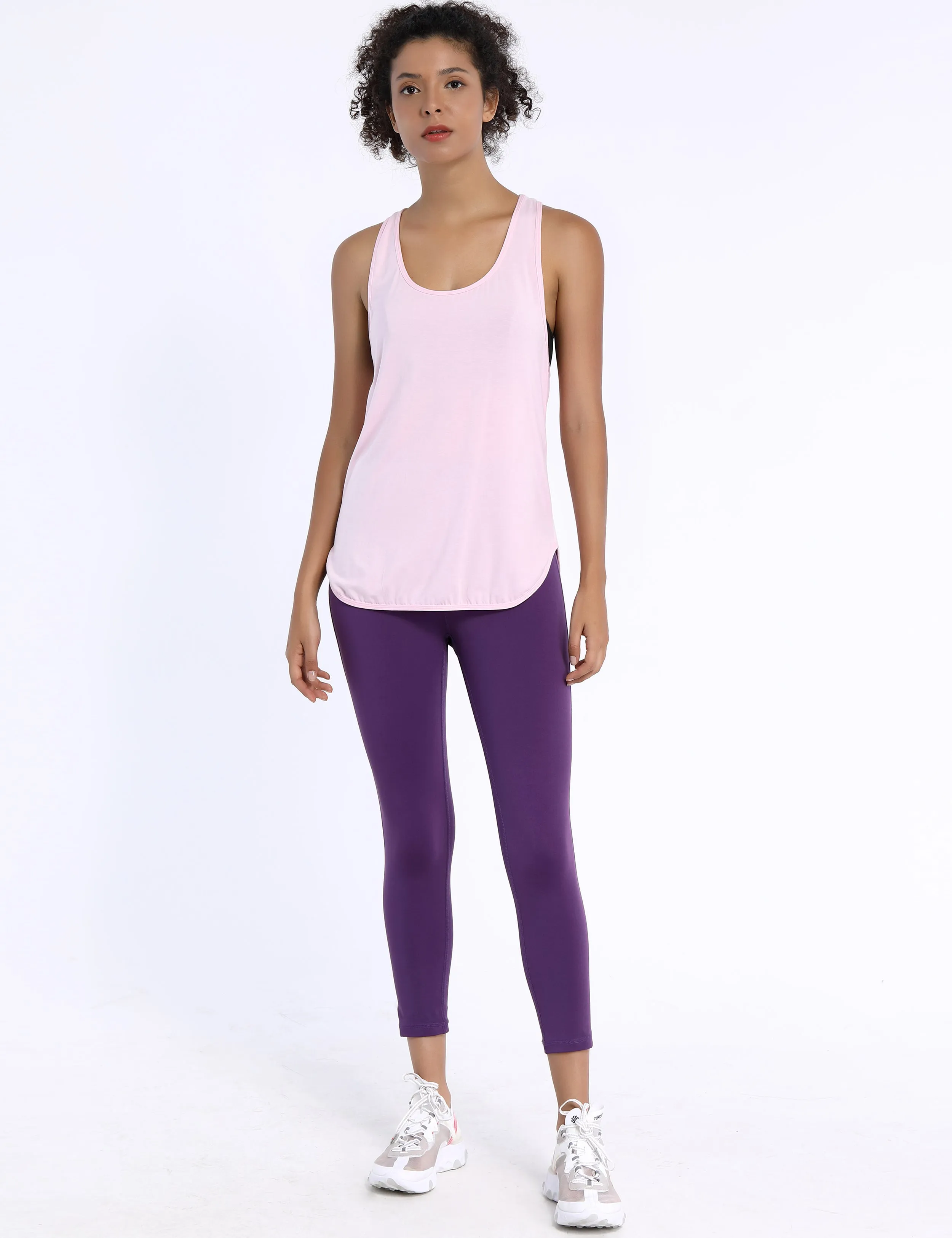 Loose Fit Racerback Tank Top lightpink_yogastudio