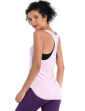 Loose Fit Racerback Tank Top lightpink_yogastudio