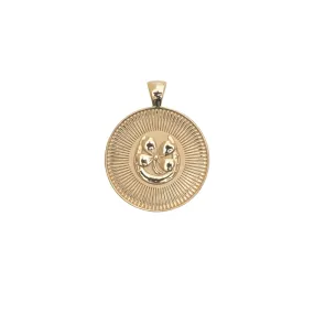 LUCKY JW Small Pendant Coin in Solid Gold