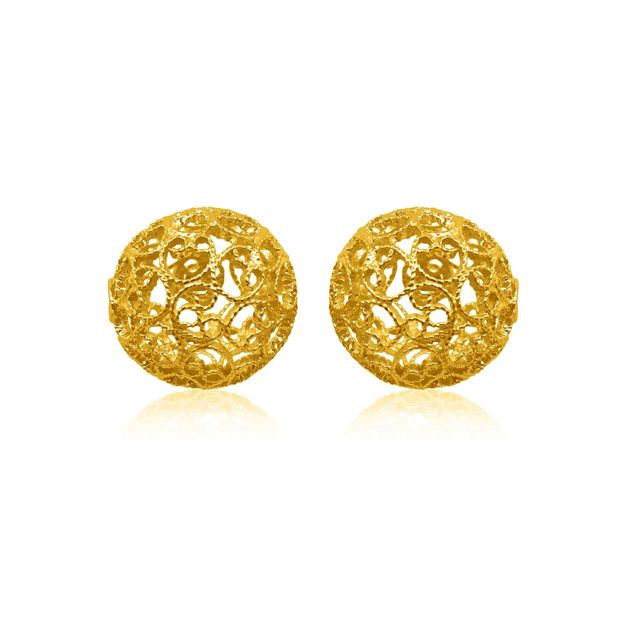 LUCRECIA GOLD STUD EARRINGS FILIGREE