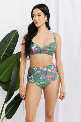 Marina West Swim Take A Dip Twist Hochhaus-Bikini in Salbei