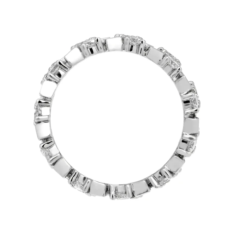 MAVIS 2 Carat Round Cut and Baguette Diamond Eternity Band in Platinum 10 pointer GIA Certified By Mike Nekta SIZE 6