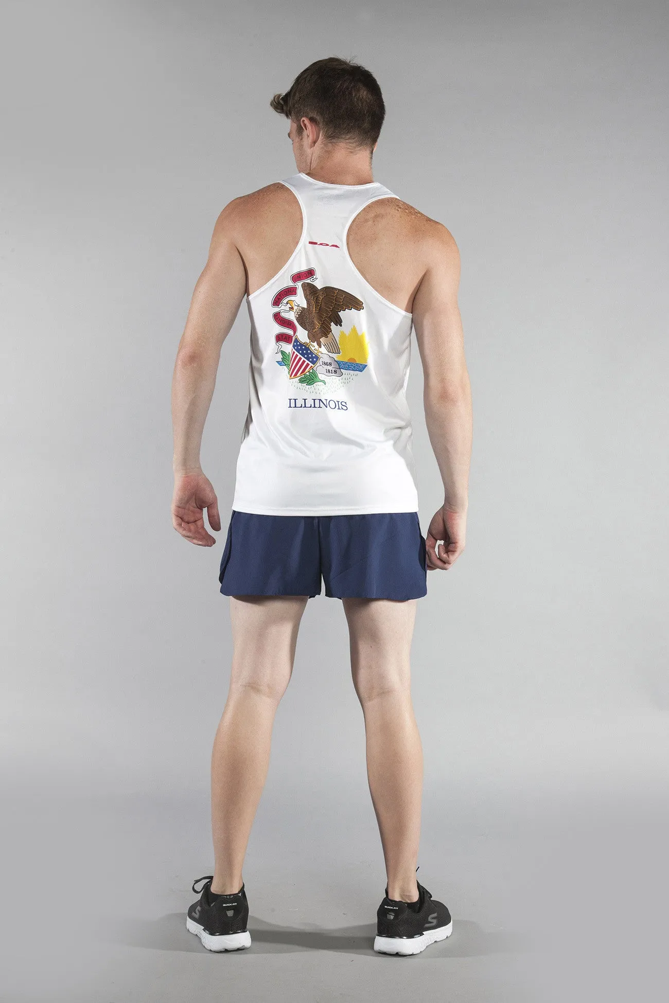 Men's Printed Singlet- Illinois