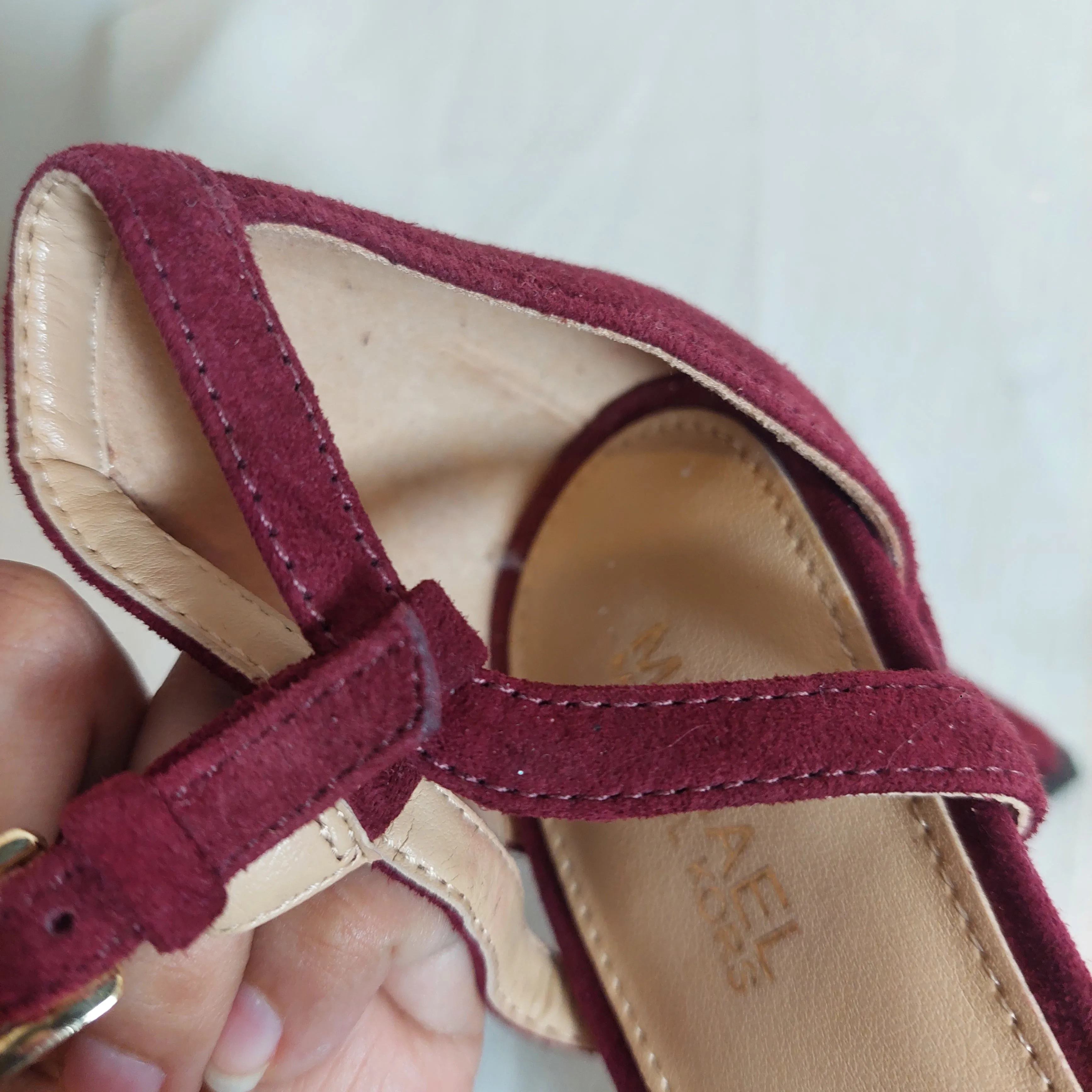 Michael Maroon Suede D'ORSAY Heels | Pre loved |