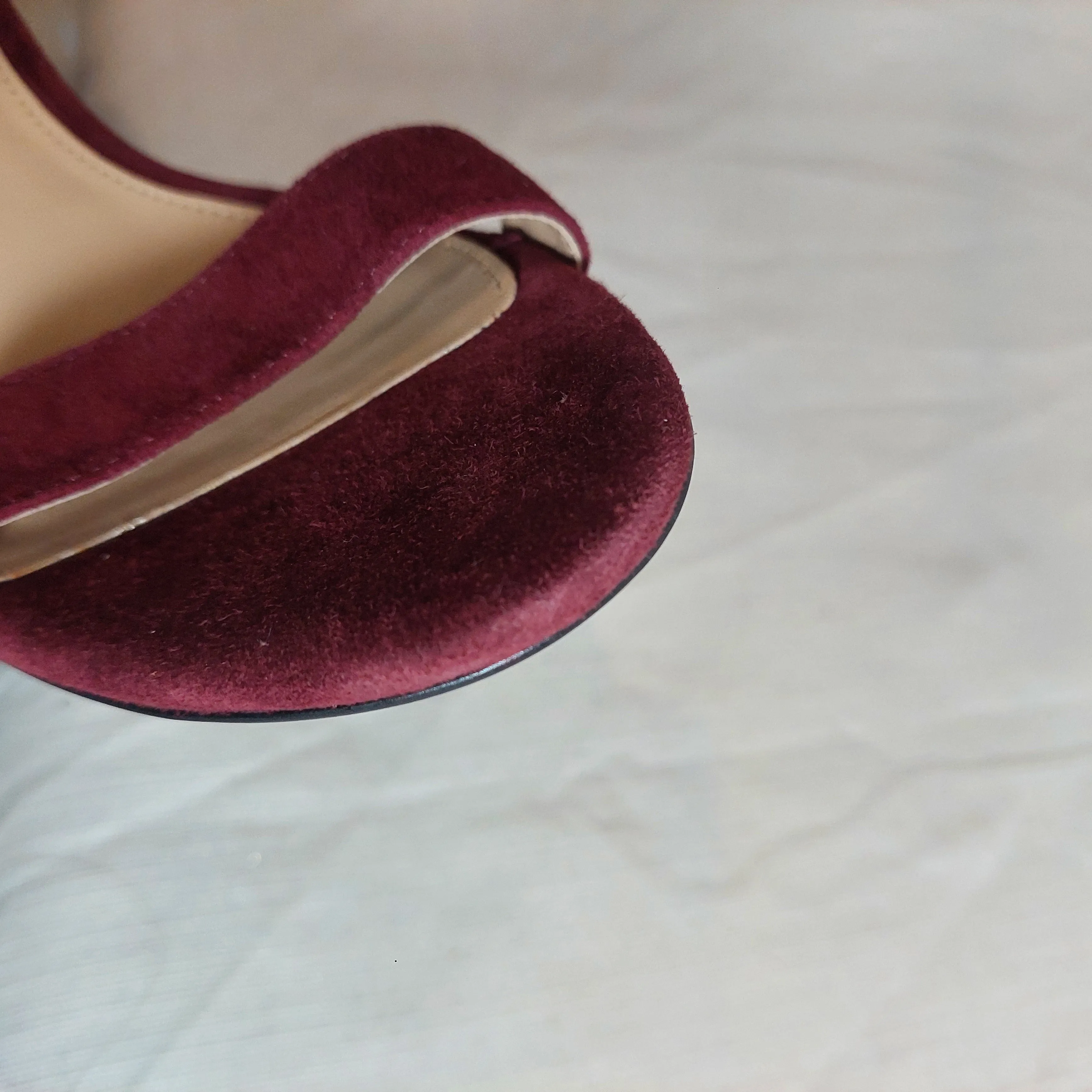 Michael Maroon Suede D'ORSAY Heels | Pre loved |