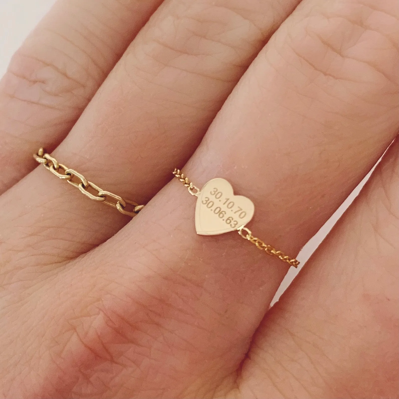 Mini Heart Chain Ring