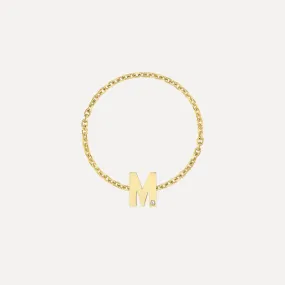 Mini Letter Chain Ring