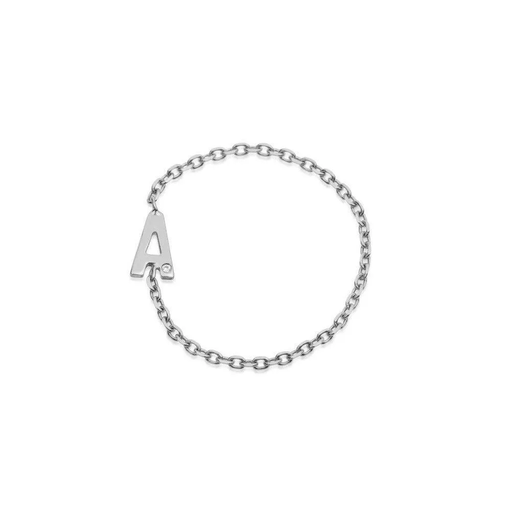 Mini Letter Chain Ring