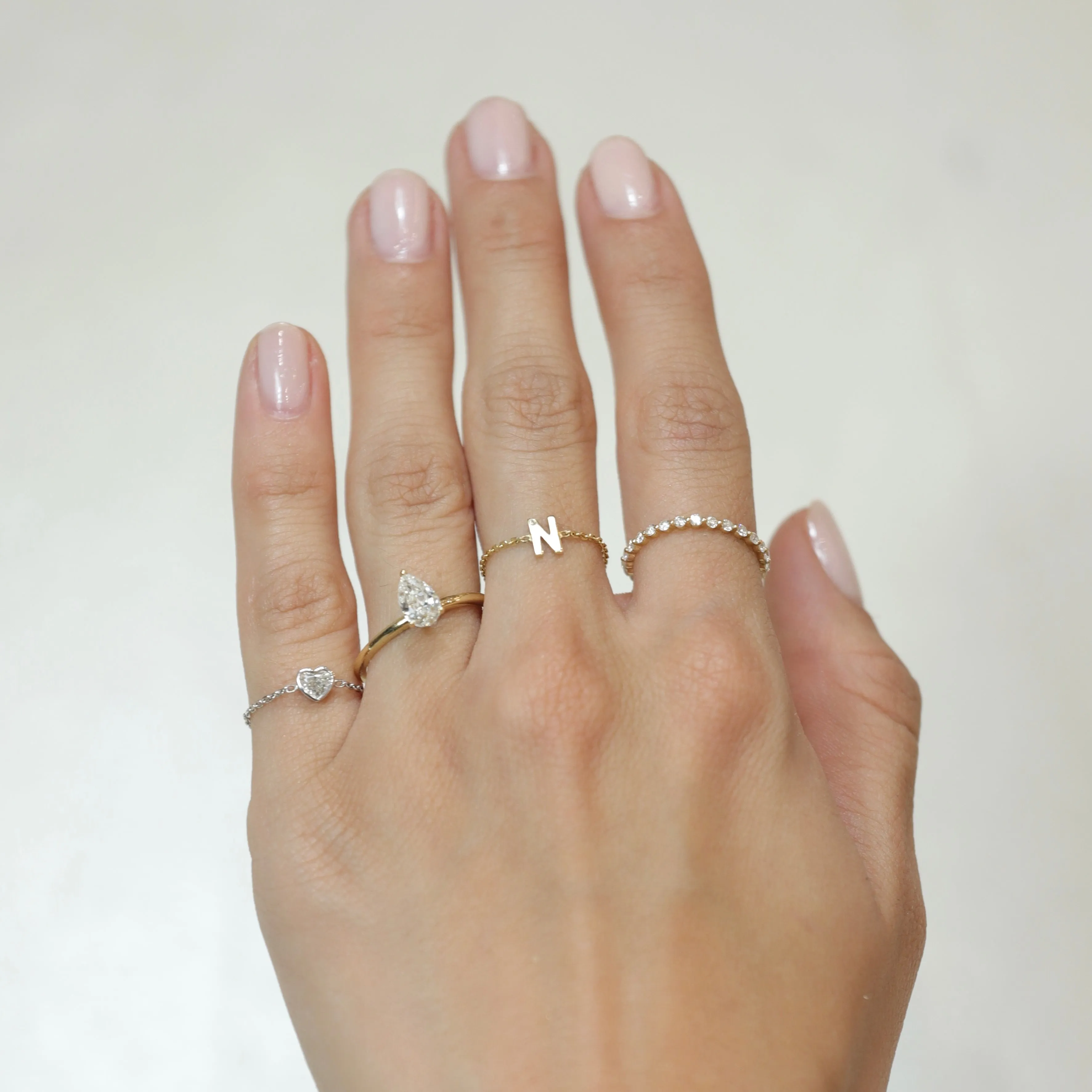 Mini Letter Chain Ring